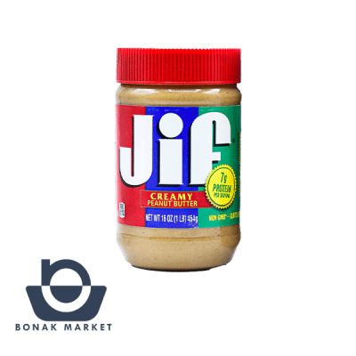 کره بادام زمینی جیف قرمز Jif Creamy : وزن 454 گرم