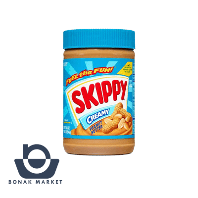 کره بادام زمینی کرمی بدون گلوتن آبی اسکیپی (Skippy)