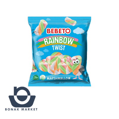مارشمالو ببتو مدل Rainbow Twist وزن 70 گرم