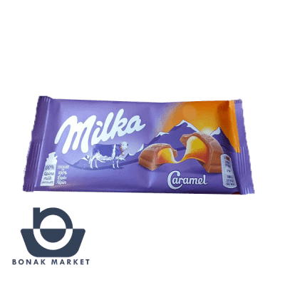 شکلات شیری کاراملی میلکا با فیلینگ 100 گرم Milka
