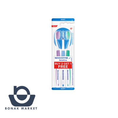پک سه تایی مسواک سنسوداین Sensodyne مدل Sensitive با برس نرم