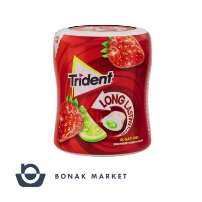 آدامس قوطی تریدنت طعم توت‌فرنگی و لیمو ترش سبز (Strawberry + Lime)