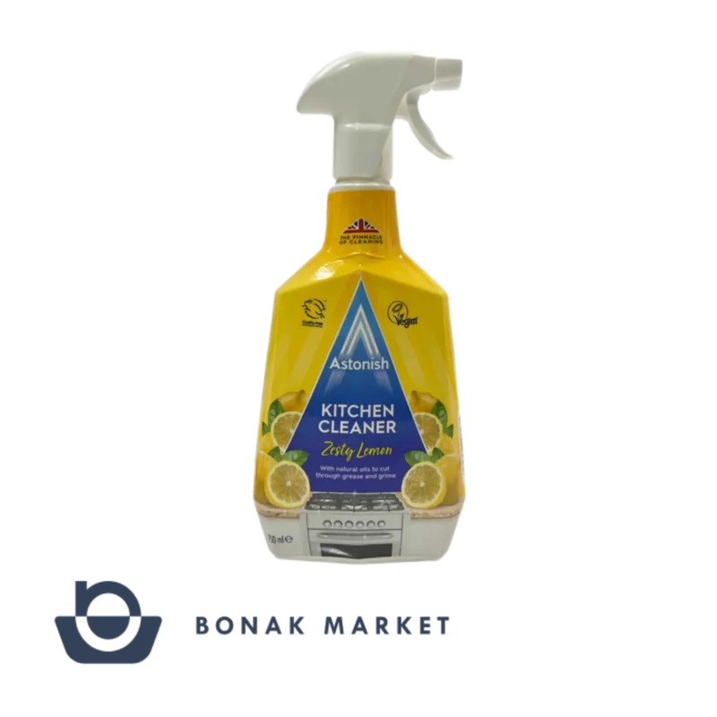 اسپری پاک کننده سطوح آشپزخانه استونیش Astonish با رایحه لیمو حجم 750 میل