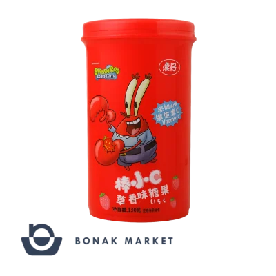 آبنبات توت فرنگی Sponge Bob اقای خرچنگ 130 گرمی